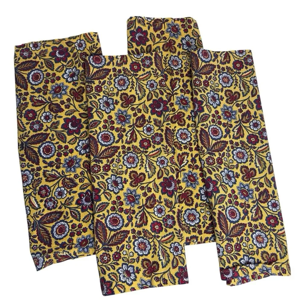 Williams Sonoma Cloth Napkins Floral Yellow English Country 20